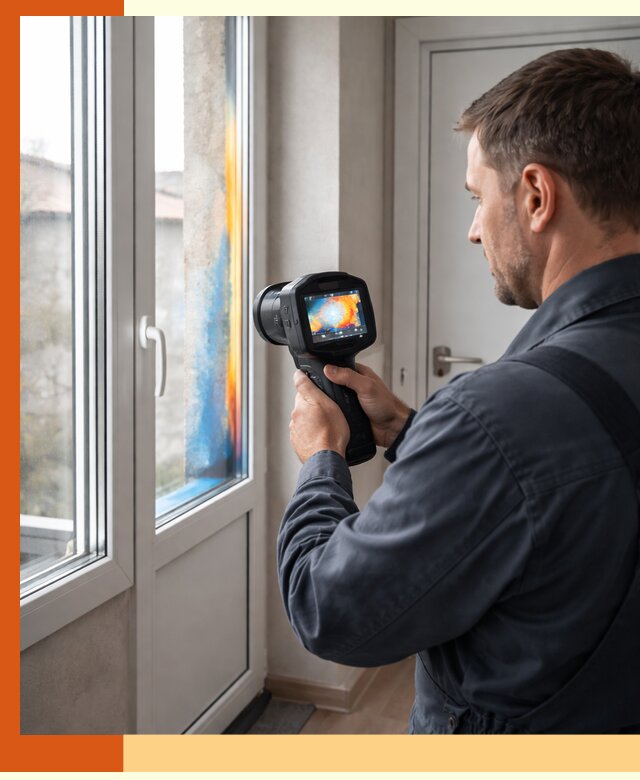 Тепловизионное обследование окон и дверей в бору