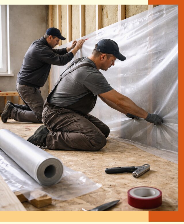 Монтаж пароизоляции в бору от 2598 руб. — установка и укладка под ключ | ТепломастерБор