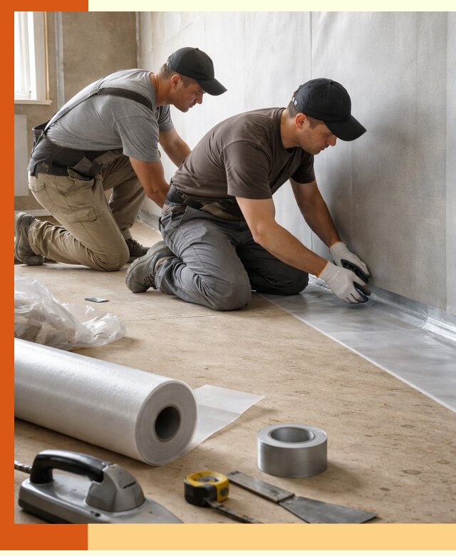 Монтаж пароизоляции для дома и помещений в бору