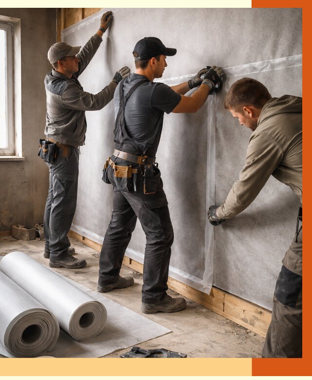 Монтаж ветроизоляции в бору от 4676 руб./м2 — профессионально | ТепломастерБор