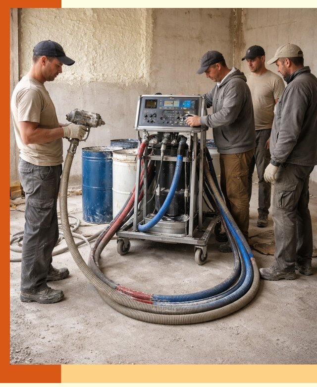 Аренда установки для напыления ППУ в бору на выгодных условиях